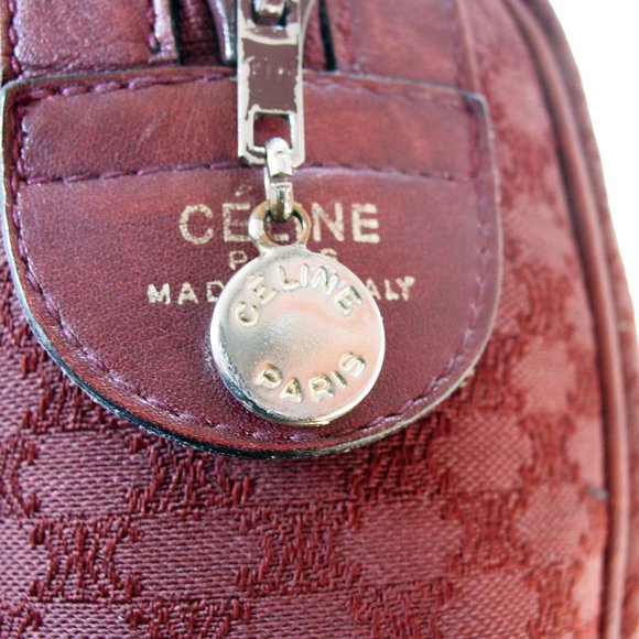 CELINE Vintage Bordeaux Macadam Canvas Boston Bag - Picture 12 of 13